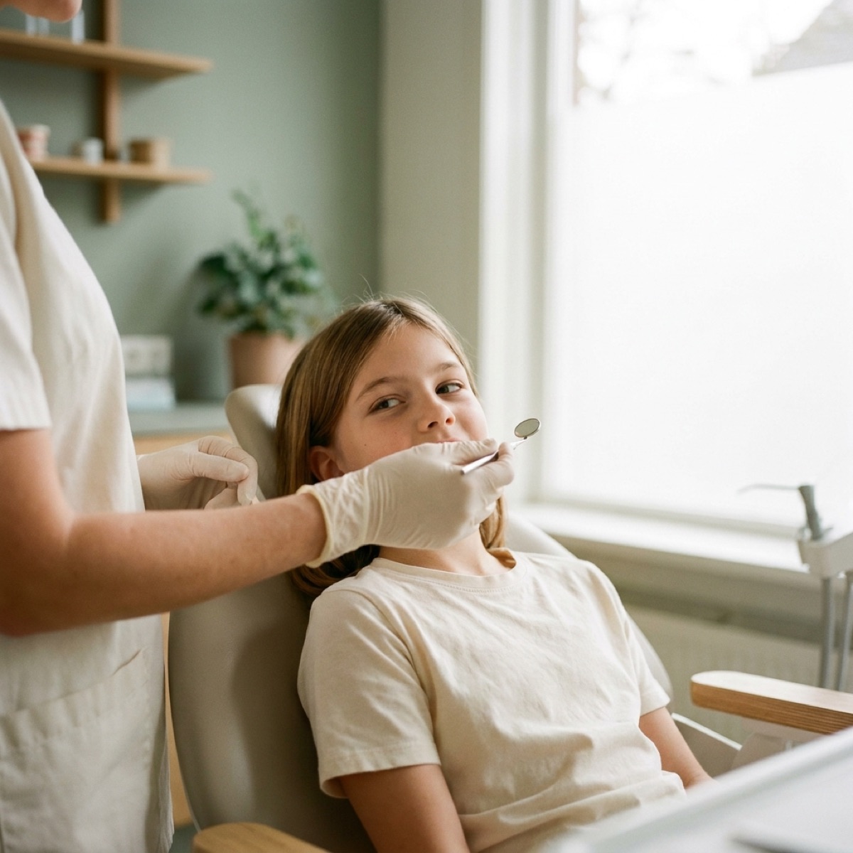 Orthodontist behandelt kind bij Orthodontiepraktijk A.P. Den Haag